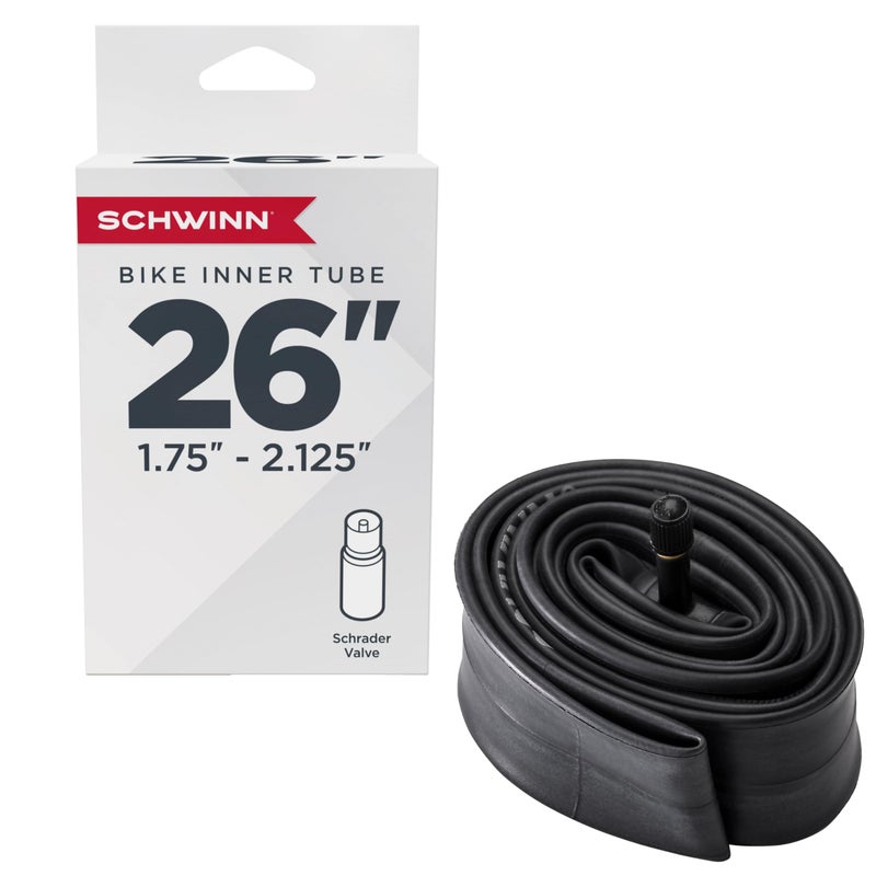 Schwinn Replacement Bike Tire Tube, 26 x 1.75 - 2.125 inch Bike Inner Tube, Schrader Valve, Durable Construction, Replacement for 26â€ Mountain, Hybrid, Dual Sport, and Cruiser Bicycle Tires - Image 2